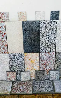 شهرموزاییک جدول دوردرختی نرده موزایک واش بتن