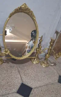 آیینه شمعدان برنزی