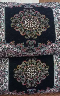 جلد   پشتی مخمل سرمه ای طلایی