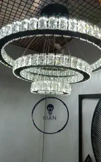 لوستر مدرن نئونی و کریستالی (ریموت‌دار  سه حالته)