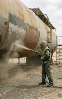 سندبلاست قطعات و نماشویی ساختمان
