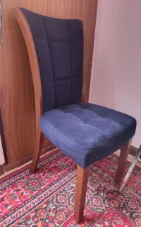 دو عدد صندلی پایه چوبی پارچه مخمل ترک