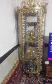 بوفه وساعت وآینه برنز