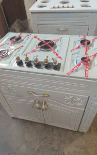اجاق گازهای بدنه چوبی مدل ۱۰۰۳صفح استیل و شیشه