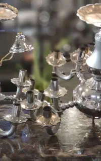 ۲ عدد لوستر ۱۲ شاخه آبکاری نقره