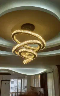 لوستر استیل آینه ای مدرن کریستالی