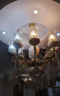 ۲عدد لوستر ۸ شاخه برنز و سرامیک