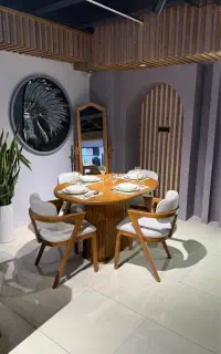 میزنهارخوری چوبی کد ۸۹۸ ( میزوصندلی کاواک )