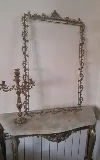 آینه وشمعدان و کنسول برنزی