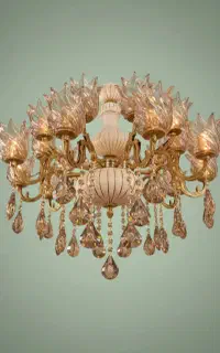 لوستر ۱۰ شاخه ۲۰ شعله سرامیکی خطی با برنز با ضمانت