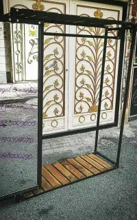 رگال آینه  رخت بند دار کف چوبی قفسه ای