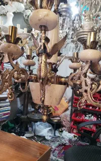 لوستر برنز سنگ حرمی فرشته دوازده شعله اصل اصل