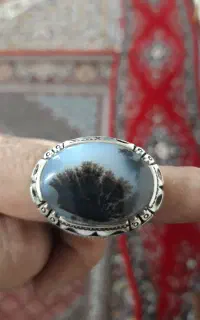 انگشتر نقره چهل گل  شجر قائن سنگین وزن
