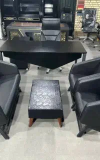 نیمست مبل انتظار چرم براق کمجا/صندلی کارمندی کانتر