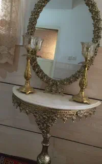 آینه وشعمدان برنز