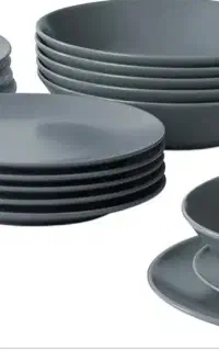 سرویس ۱۸ تکه ایکیا ikea مدل DINERA رنگ طوسی