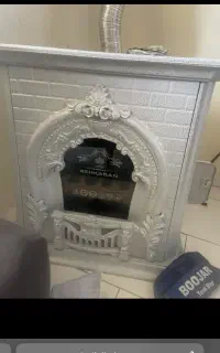 بخاری سفید طرح شومینه ای