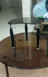 میز شیشه بیض گرد