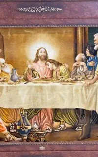 تابلو فرش ابریشم شام آخر