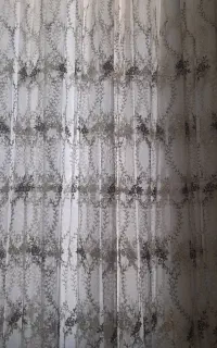 پرده  حریرگل زرین ۵متری ساده وشیک