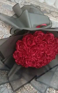 دسته گل روبانی و گل ربانی ۵ سانت گل رز و گل پروانه