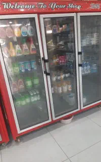 یخچال ۳ درب ایستاده و قفسه فروشگاهی