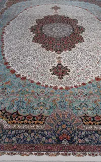 فرش ۱۲متری ۲عدد۱۰۰۰شانه تمام نخ .فرش پازیرک جهرم