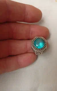 انگشتر نقره دست ساز سنگ‌ توپاز