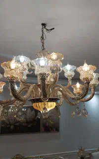 لوستر پانزده شاخه کریستالی