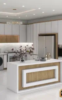 اجرا کابینت کمددیواری درب چوبی