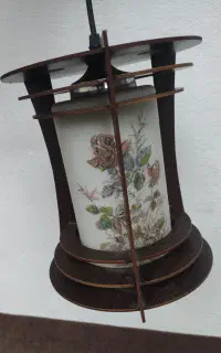 لوستر چوبی شیشه ای