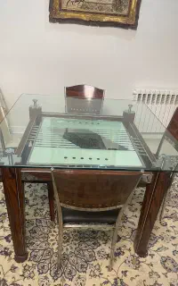 میز دوطبقه و صندلی ناهارخوری ۴نفره واراداتی