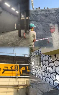 نقاشی صنعتی سوله باایرلس دیوارنویسی طرحسنگ نما