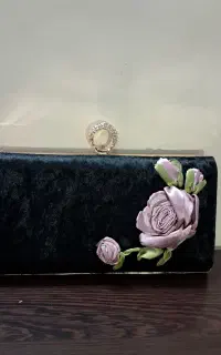 کیف دستی کلاچ روبان دوزی