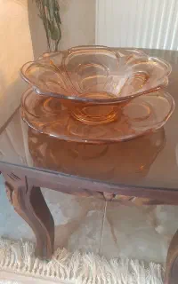 شیرینی خوری میوه خوری قدیمی با پیش دستی ۵ عدد