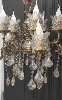 لوستر برنز پنج شاخه  ده شعله