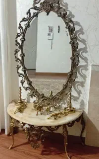 فروش و خریدارشیرآلات گارد شومینه آینه شمعدان برنز