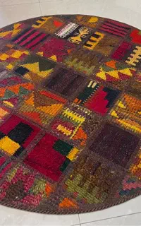 فرش گرد / گلیم گرد / تکه دوزی