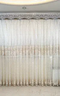 پرده سالن حریر با مخمل