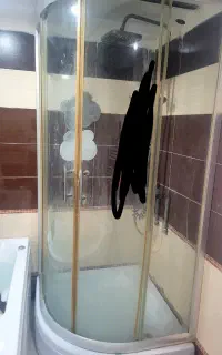 کابین حمام شیشه ای بهمراه زیر دوشی