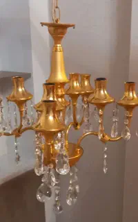 ۲ عدد لوستر برنجی ۴ شاخه ۸ لامپه