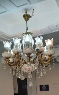 لوستر لیلی و مجنون برنجی سرامیک