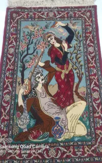 قالیچه دستباف ابریشم قدیمی