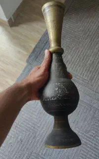 یه جفت گلدان برنجی دست‌ساز