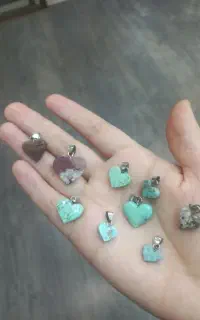 پلاک سنگی فیروزه و عقیق بنفش