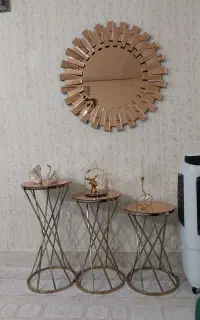 آباژور و آینه کنسول فلزی