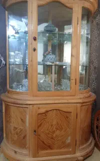 بوفه ی آینه دار دو تیکه چوبی