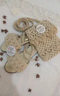 کیف و سندل مکرومه