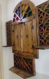 اینه وشلف کنارش سنتی سفارشی درست شده نو