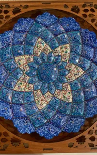 بشقاب مینا کاری بزرگ
